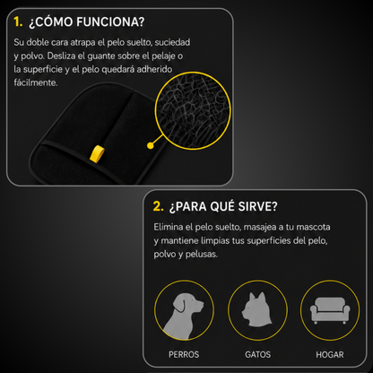 Guante removedor de pelo para mascotas