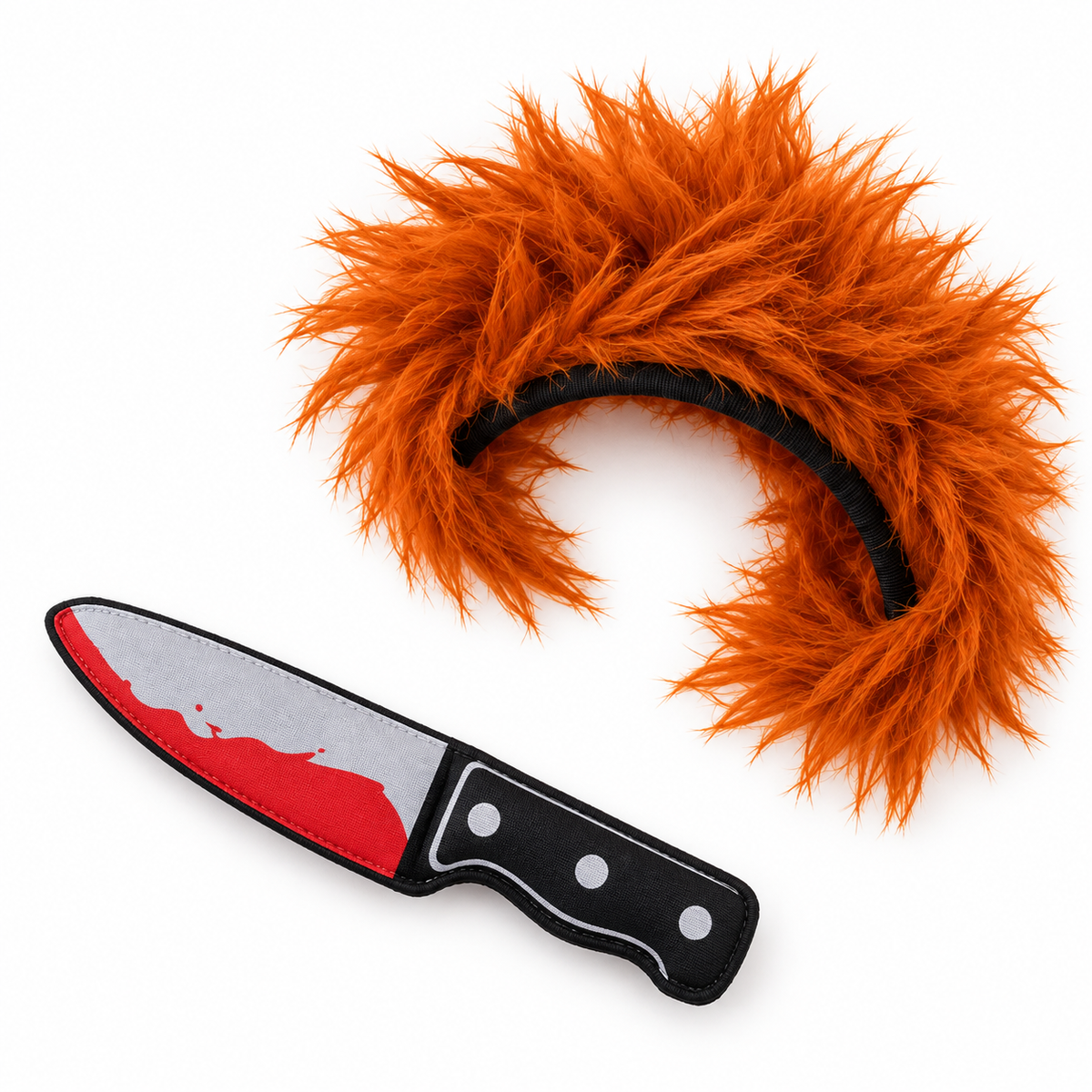 Cuchillo y peluca